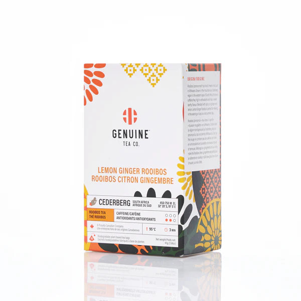 Pyramid Tea Bags - Lemon Ginger Rooibos Herbal Tea