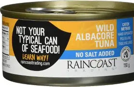 WILD ALBACORE TUNA NO SALT ADDED RAINCOAST TRADING