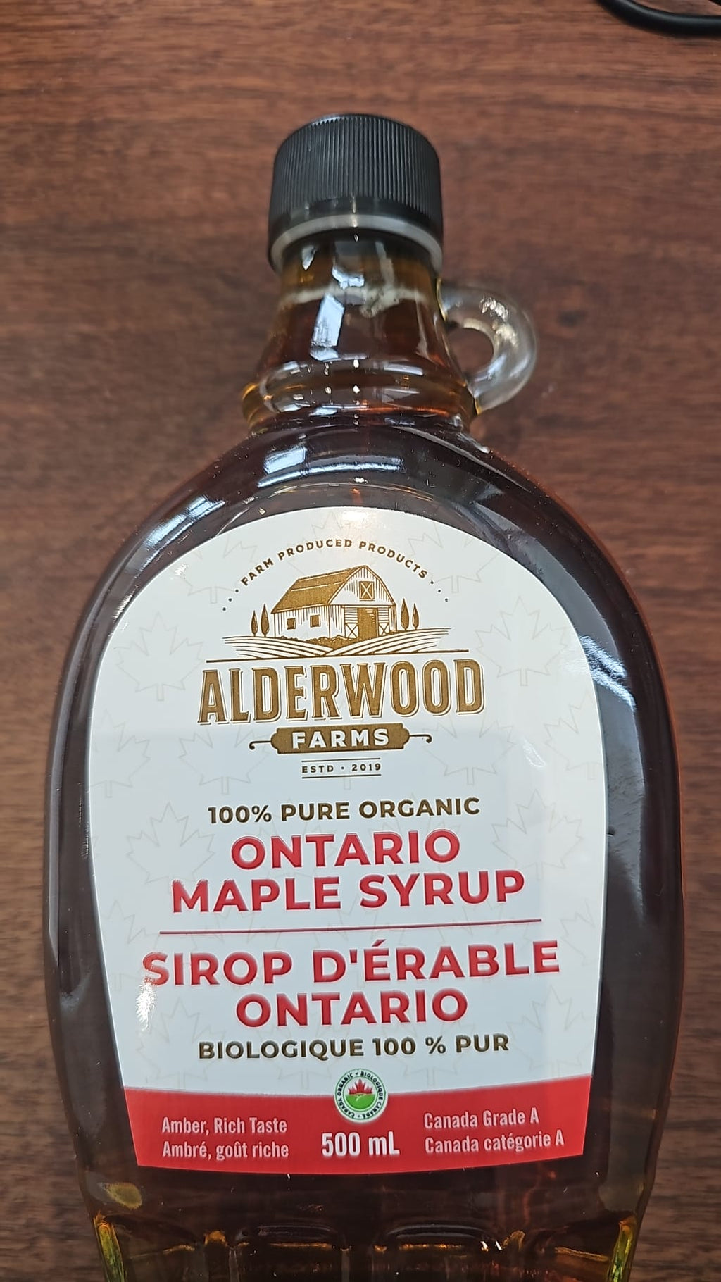 ORGANIC ONTARIO MAPLE SYRUP ALDERWOOD FARM