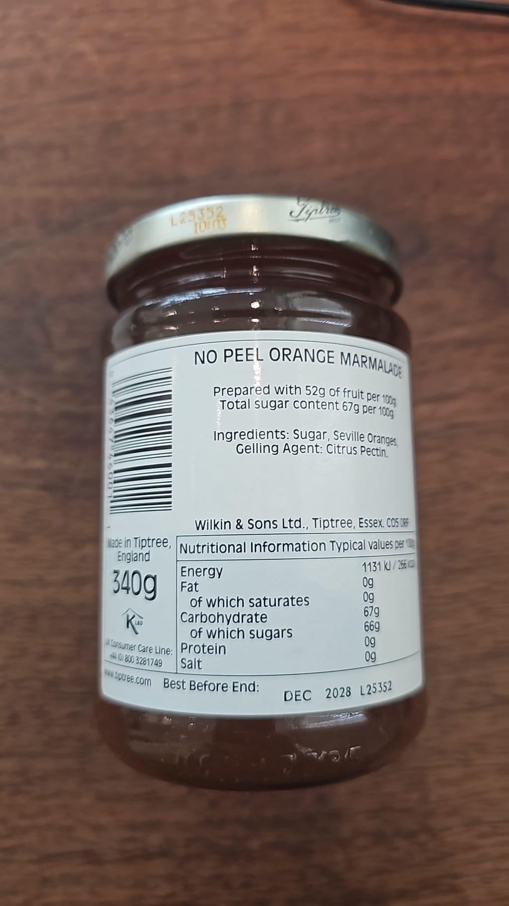 Tiptree Marmalade no peels orange