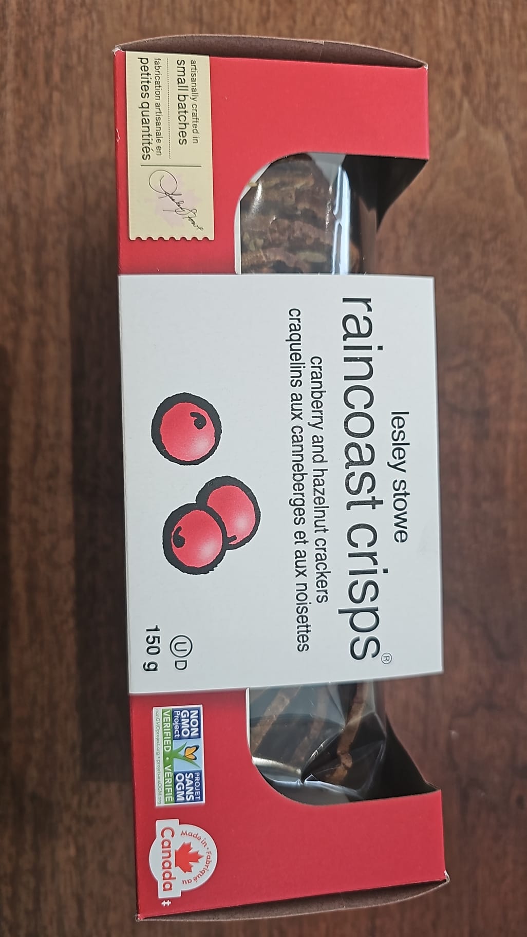 LESLEY STOWE RAINCOAST CRISPS CRANBERRY AND HAZELNUT CRACKERS