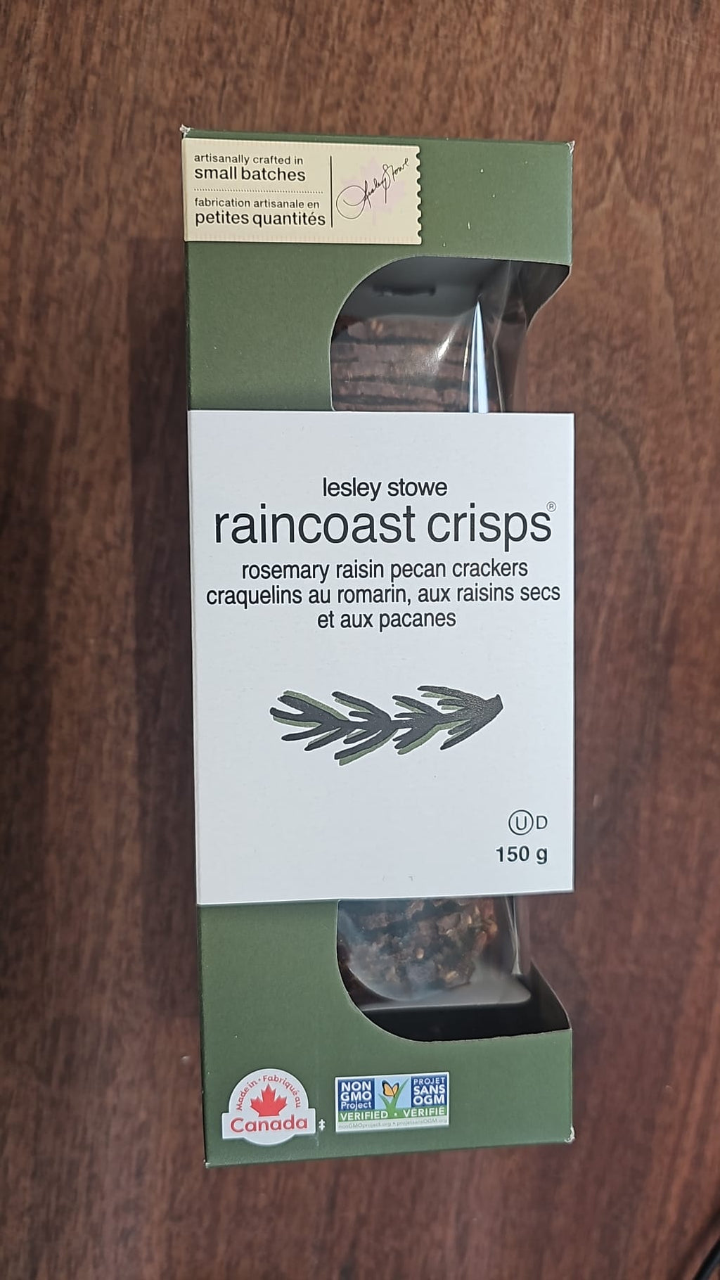 LESLEY STOWE RAINCOAST CRISPS ROSEMARY RAISIN PECAN CRACKERS