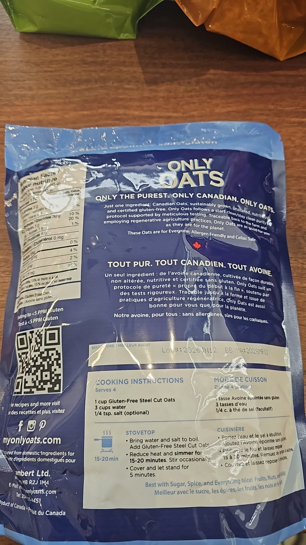 GLUTEN FREE STEEL CUT OATS